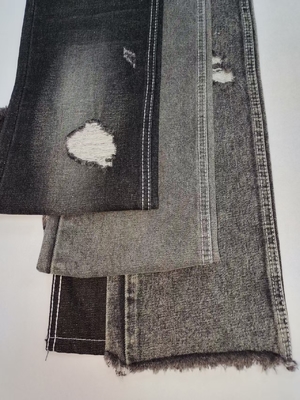 주문 62% 면 비탄성 데님 원단 BLACK/WHITE, 10x7 구조의 청바지용 online manufacture