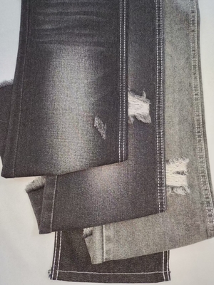 주문 9.8OZ 면공 폴리에스터 젠임 직물 탄력적이지 않은 트위일 스타일 검은색 / 검은색 패션 청바지 online manufacture