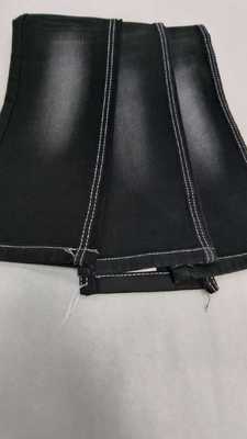 주문 Middle elastic 12oz Black with full width 180-182cm construction 7+7*7/55/75 Denim fabric  JSD3433A for men jeans online manufacture