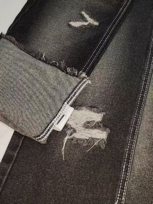 12.2OZ 트윌 스타일 데님 원단 BLACK/WHITE, 7*7 구조, 남성 청바지용